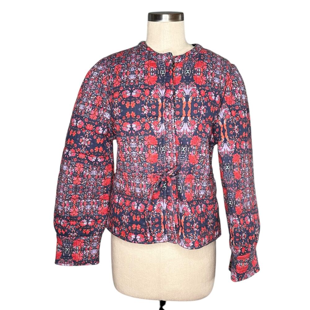 BA&SH Terry Reversible Jacket Geometric Pattern Floral Print Women's Small